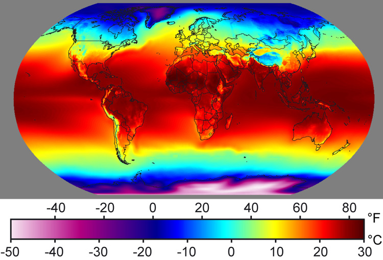 EARTH'S SURFACE AIR TEMPERATURE IN RECENT TIMES